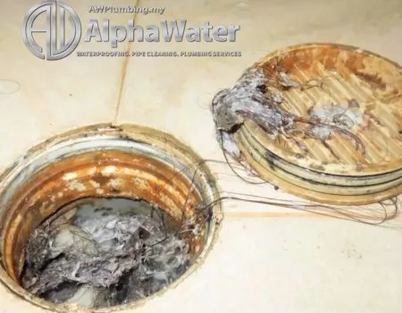 AlphaWater - Waterproofing, Pipe Cleaning, Plumbing Services -  Clogged Photo - Clogged & Blocked Bathroom Drain Repair - Kuala Lumpur